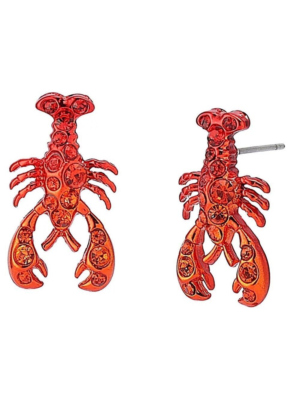 Betsey Johnson Mermaid Jewels Lobster Stud Earrings New